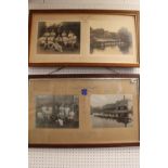 1920s Oak framed Old Choristers Boat Club 1st Eight Sepia Photograph and a Oak Framed Old Choristers