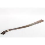 Interested Indonesian Tribal Blade with Brass engraved fitting on Hardwood Handle, 78cm in Length