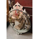 Italian style floral engraved decorative mirror