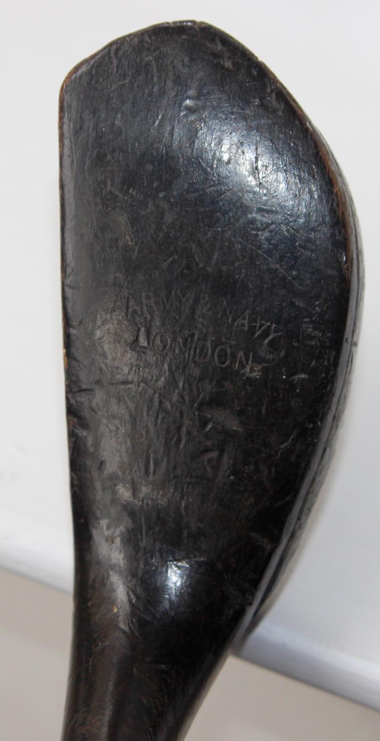 A fine Army & Navy CSL long nose putter made c1880. Stained beach wood shaft with makers stamp - Image 3 of 5