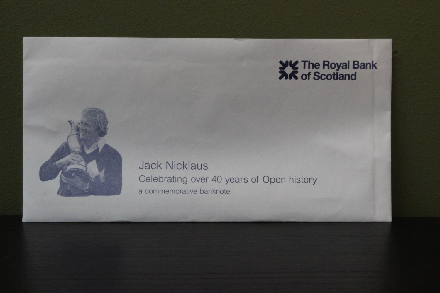 Jack Nicklaus personally autographed Royal Bank of Scotland commemerative £5 note. - Image 2 of 2