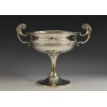 A George V solid silver pedestal trophy cup, engraved 'Dunlop Challenge Cup Midland Professional