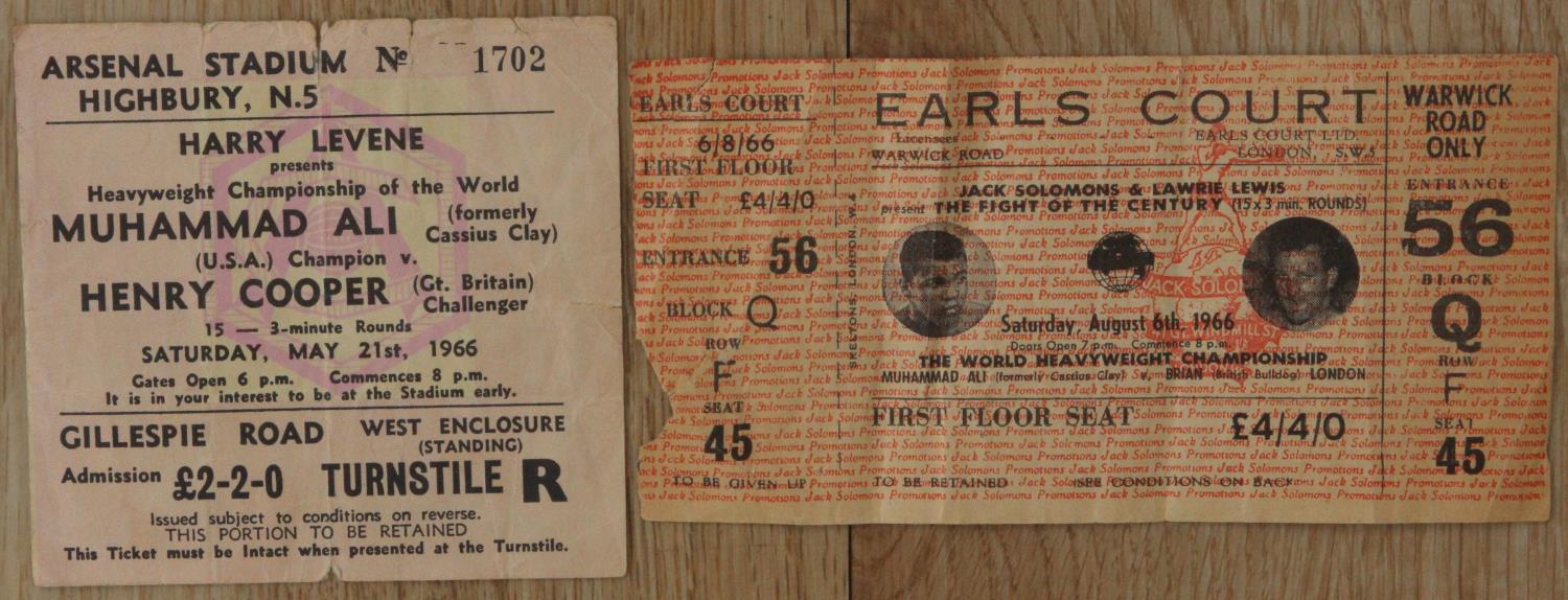 Earls Court World Heavyweight Championship 6 August 1966 ticket Muhammad Ali v Brian London &