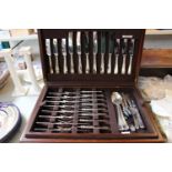 Harrods of London Ltd Silver plated Canteen of Cutlery with removable tray. Condition - mark to
