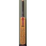 Gray Nicolls Crusader minature cricket bat personally signed by the 1976 England Test Team. The