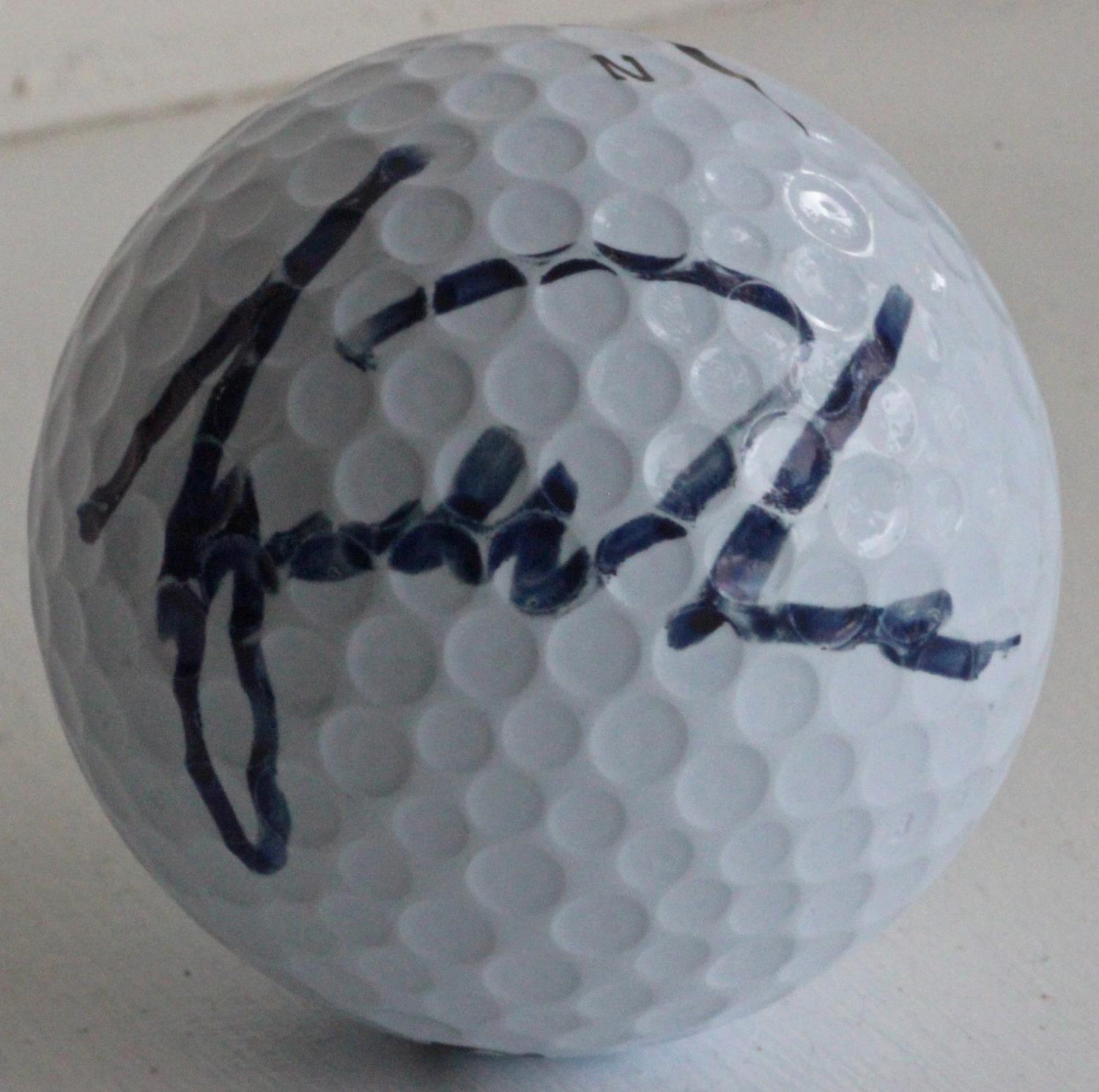 A personally signed Tiger Woods TW Tour Nike ball. With Global Authentication Inc Certificate of