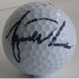 A personally signed Tiger Woods TW Tour Nike ball. With Global Authentication Inc Certificate of