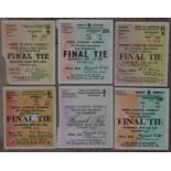 Six FA Cup Final Ticket Stubs 1951, 1955, 1956, 1958, 1960 and 1964. (6)