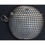 Rare Edward VII Silver Golf Ball Vesta Case. Measures 4.3cm, by Sampson Mordan & Co Ltd,