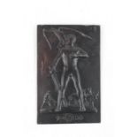 Richard Klein 1890 - 1967, 1936 Farmers Union plaque depicting Nude man with eagle and Third Reich