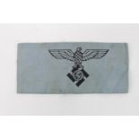 WW2 German Third Reich Te-No Arm Band for the ground workers of Pale Blue with Eagle insignia