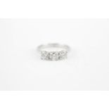 Good Quality 18ct White Gold 3 Stone Diamond Ring 1.54ct approx G/H i1 total weight 3.2g Size M