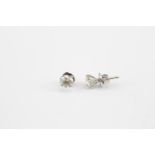 Pair of 18ct White Gold Gold claw set Round Brilliant Diamond Studs, estimated total 0.80ct