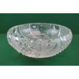 A Very Large Val Saint Lambert Cut glass fruit bowl with Diamond and Star decoration 32cm in