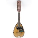 Alfredo Albertini of Catania cased Mandolin with Mother of Pearl inlay, in fitted case