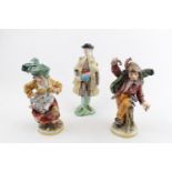 Pair of Naples Porcelain figures of of a Dancing man and woman with blue underglaze mark to base