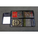 Collection of 5 Vintage Mirrored Advertising Pub Trays Inc. Campari, Martini, Johnnie Walker Red