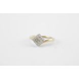 Good quality Ladies 9ct Gold Diamond Cluster set ring 0.33ct, 2.9g Ring Size K