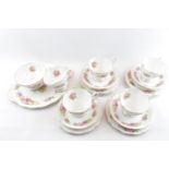 Royal Albert 'Chatsworth' pattern Floral decorated tea set with gilded decoration