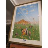 Nedim Gunsur (1924-1994) limited edition print people enjoying park 87/400 signed and dated 1993