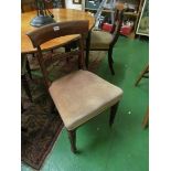 A set of four 19th Century mahogany chairs reeded legs