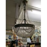 A basket ceiling light