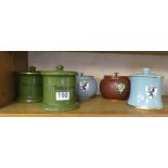 Five Carlton ware tobacco jars.