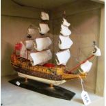 A model three masted galleon