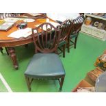A set of six Hepplewhite style mahogany chairs