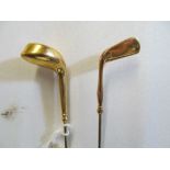 A pair of 9ct gold Charles Horner hat pins in the form of golf clubs on steel pins (i.c.)