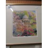 L J Rankin - watercolour of Apollo Stourhead, and another of a dog