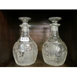 A pair glass decanters