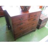 A 19th Century mahogany chest of two short and three long drawers