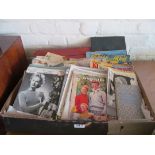 A large selection of vintage knitting and sewing books, leaflets, dressmaking patterns et cetera
