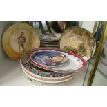 Two Royal Doulton plates Falstaff and Robin Hood and other decorative plates