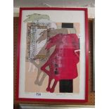 Suleyman Salm Tekcan (1940-) Turkish print abstract horses signed