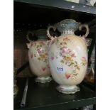 A pair Staffordshire 'Shirley' cream ground and floral vases