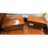 A 19th Century mahogany tea caddy and a fitted box