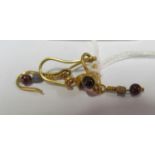 A pair of Roman earrings set cabouchon stones