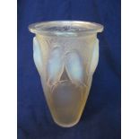 A Lalique Ceylon vase etched 905 on base R. Lalique, France 24cms, chip to top but with piece,