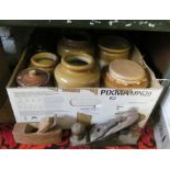 Various stoneware jars