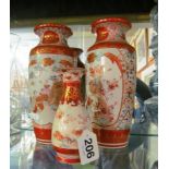 Three Japanese vases (two a/f)