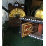 An inlaid swivel cigarette dispenser and an Edwardian smokers stand.