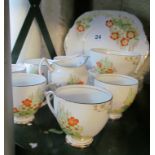 A Roslyn 'Atholl' bone china floral teaset.