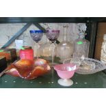 Various glass decanters etc