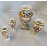 Four Derby style vases (sa/f)