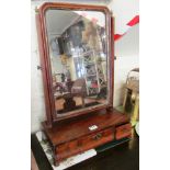 A 19th Century swing toilet mirror with three drawers to base