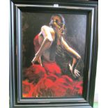Fabian Perez - limited edition print Dancer in red, 174/195, 24" x 32"
