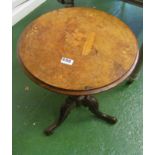 A 19th Century inlaid walnut tip-up action occasional table