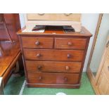 A Victorian chest of two short and three long drawers